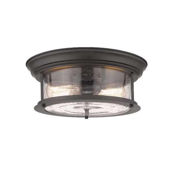 Z-Lite Sonna 2 Light Flush Mount, Bronze And Clear Seedy 727F13-BRZ - main